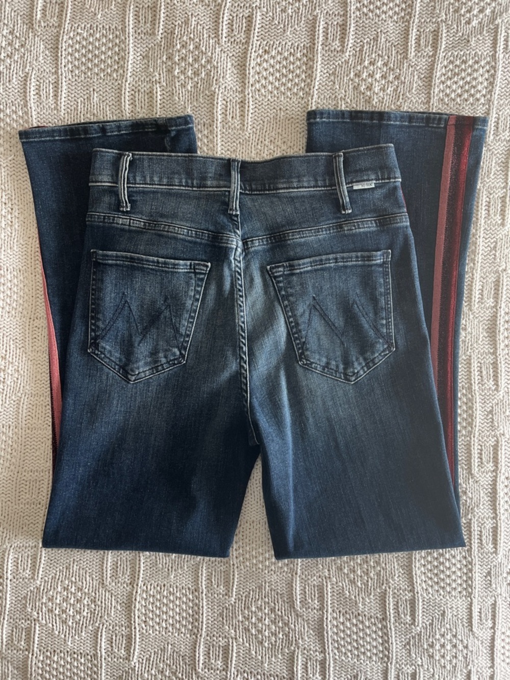 NWT MOTHER The Hustler Ankle Jeans in Here Kitty Kitty Glitter Racer Sz 28 - Picture 13 of 15